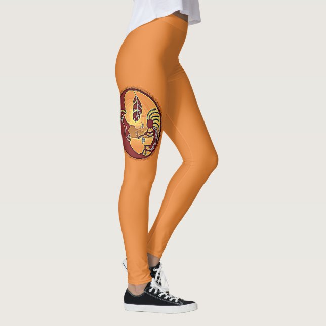 Legging Botão de Paisagem - Kokopelli Lua Pena 1 (Direita)