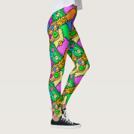 Legging Botões e títulos do Dia das Bruxas