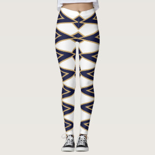 Legging Bowties Azul e Dourado