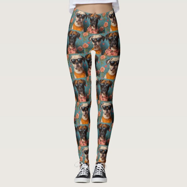 Legging Boxeador Com Rosas do Coração Dia dos Namorados (Frente)