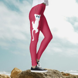 Legging Branca Branca Vermelha Branca Branca Moderna