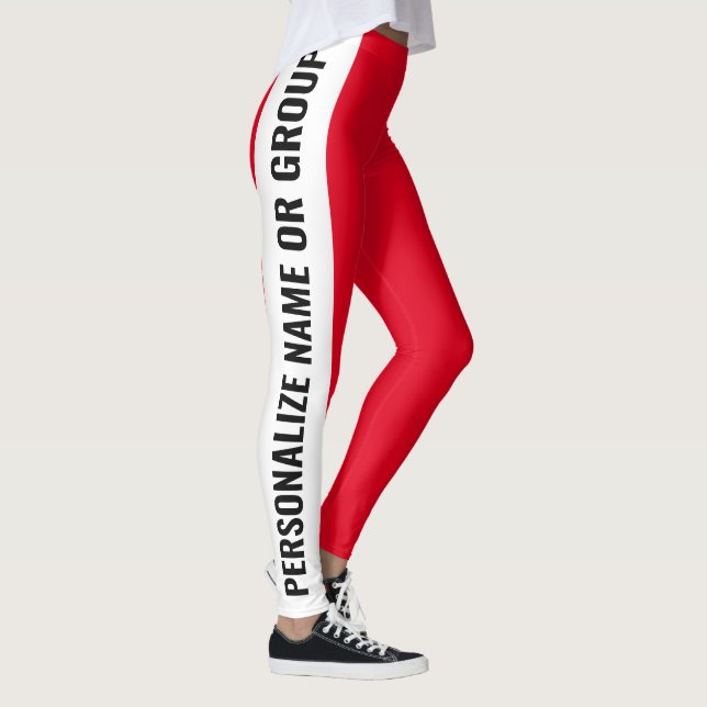 Legging Branca Personalizada E Trendê Vermelha (Direita)