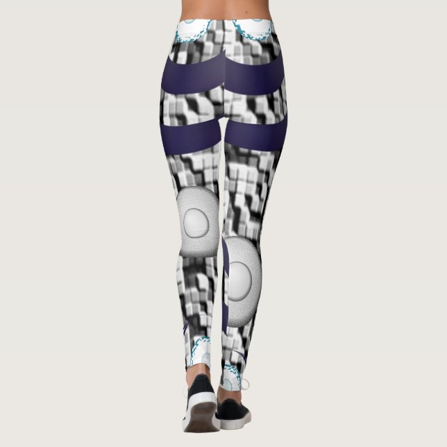 legging branca xadrez azul adolescente (Verso)