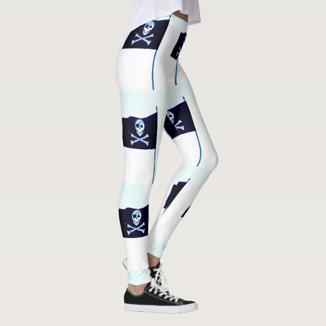 Legging branco alegre da bandeira de Roger (Direita)
