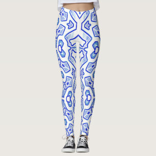 Legging Branco azul especial "Ratti_Creative_Arts