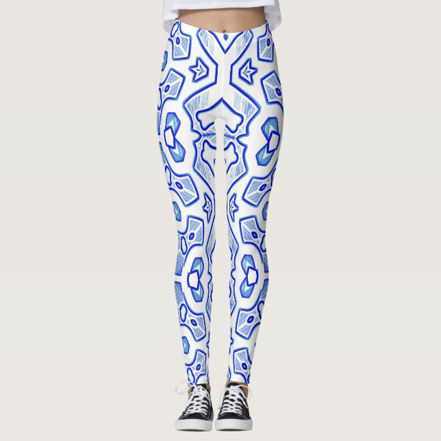 Legging Branco azul especial "Ratti_Creative_Arts (Frente)