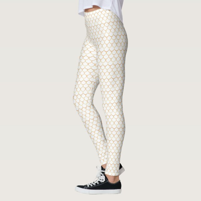 Legging Branco com padrão de Design do Scallop (Esquerda)
