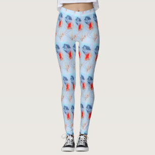 Legging branco de beleza de cabelos negros