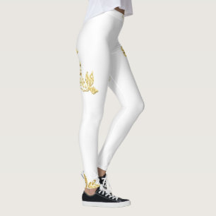 Legging Branco e Dourado   Zazzle_Growth.