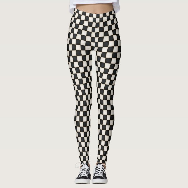 Legging Branco preto e antigo marcado (Frente)