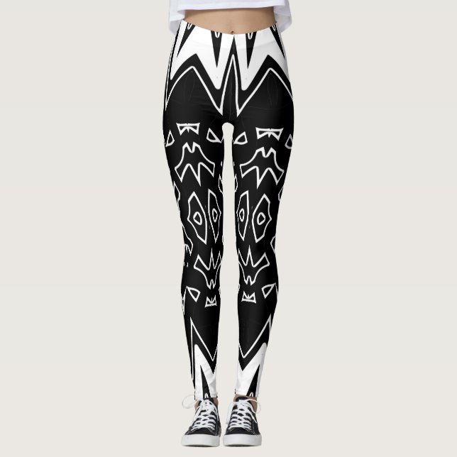 Legging Branco preto moderno clássico "Ratti_Creative_Arts (Frente)