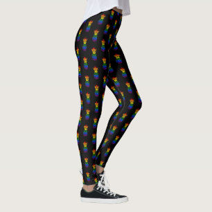 Legging Branco   Pride Pineapple Rainbow Pattern
