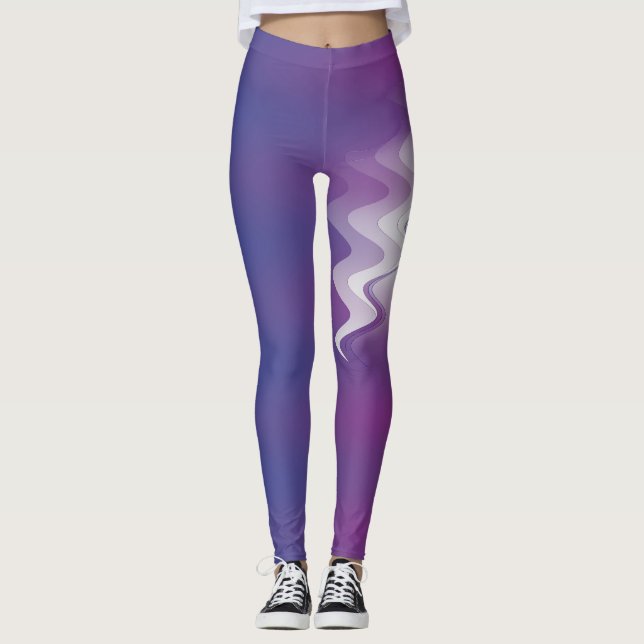 Legging Branco púrpura azul (Frente)