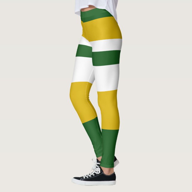 Legging Branco radiante, Amarelo, Verde, Riscado (Esquerda)