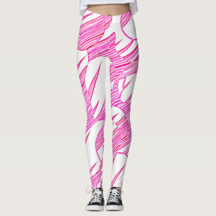 Legging Branco rosa especial de Natal "Ratti_Creative_Arts