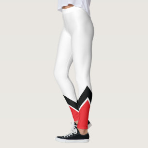 Legging Branco vermelho e preto