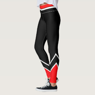 Legging Branco vermelho e preto