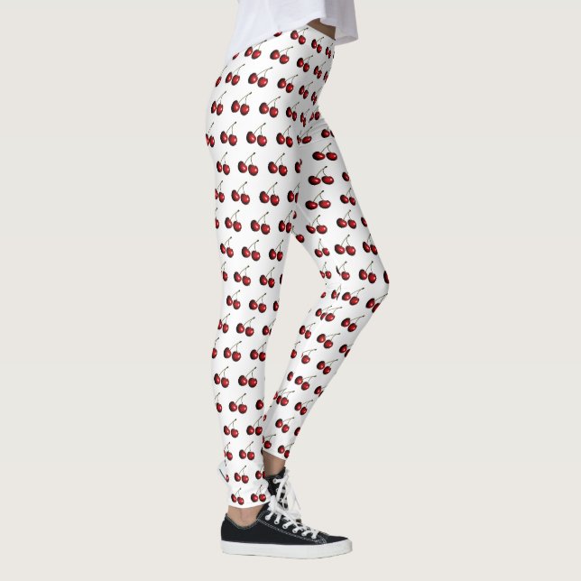 Legging Brancos das Pernas de Cereja - Cores Personalizada (Direita)