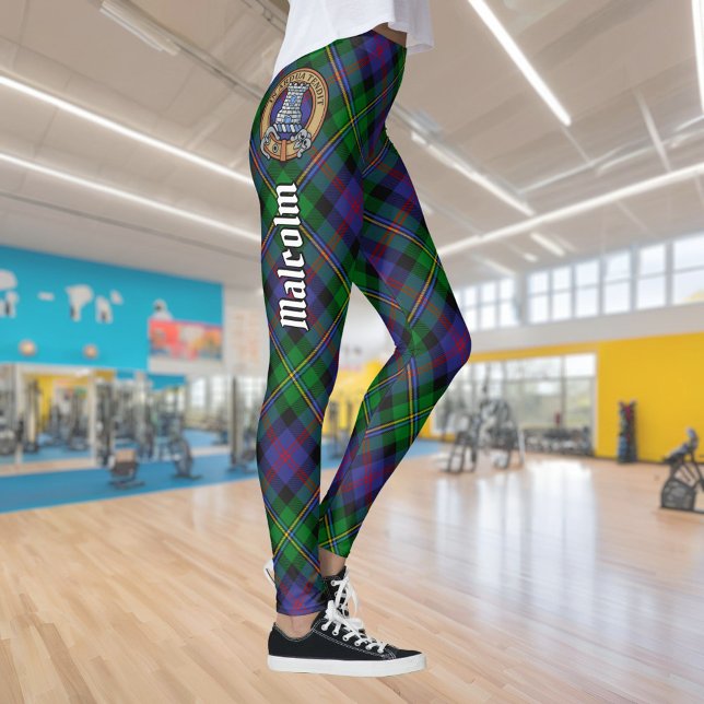 Legging Brasão do Clã Malcolm sobre Tartan (Criador carregado)