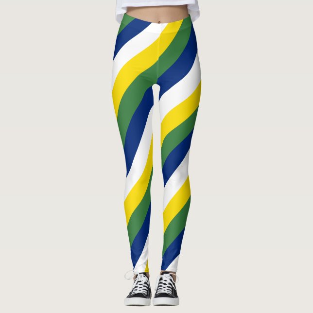 Legging Brasil: Cores de Bandeiras Nacionais em Strike (Frente)