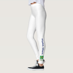 Legging Brasil e Bandeira Brasileira com o Seu Nome