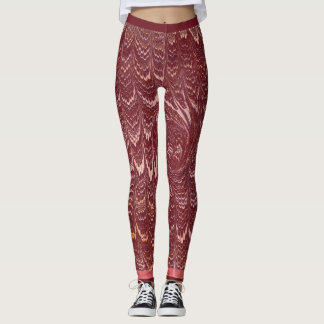 Legging brick red marble print