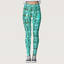 Legging Brilhante azul claro, quadrados ou dentro de image