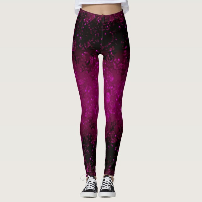 Legging Brilhante brilhante confete sem soldadura cor-de-r (Frente)