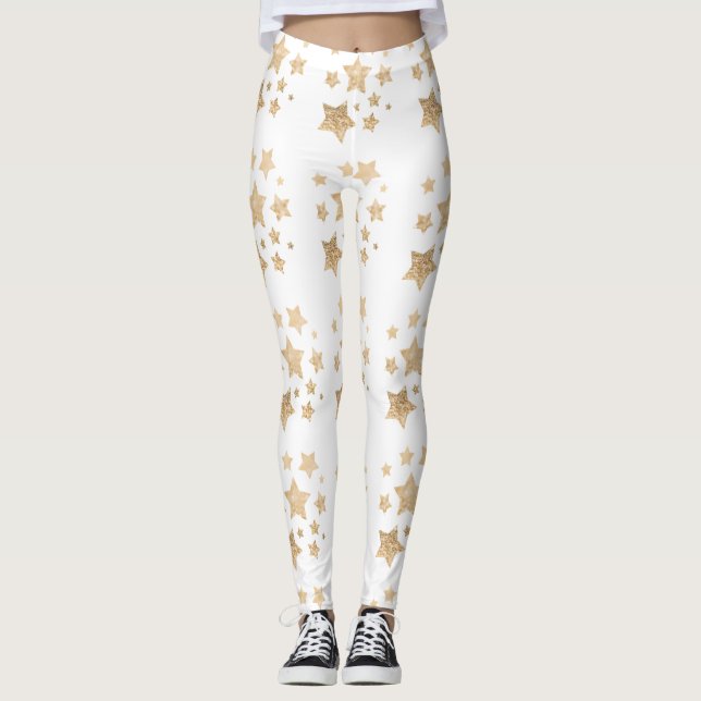 Legging Brilhante dourado de champanhe (Frente)