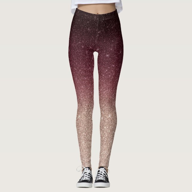Legging Brilhante Moderno e Ombre Dourado da Rosa (Frente)