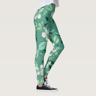 Legging Brilhantes brancos brancos brancos no chá