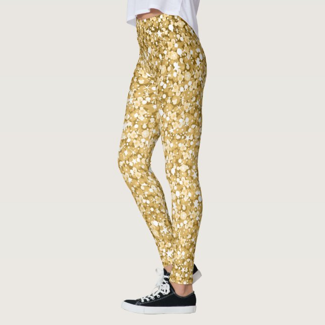 Legging Brilho Branco Moderno E Dourado (Esquerda)
