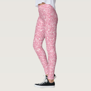 Legging Brilho Branco Moderno E Rosa