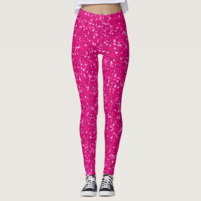 Legging brilho cor-de-rosa (Frente)