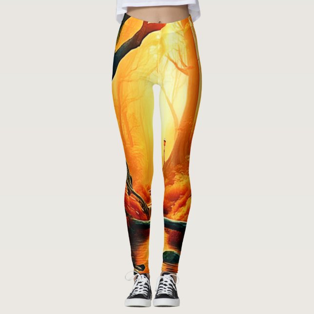Legging Brilho de Ouro da Floresta Encantada (Frente)