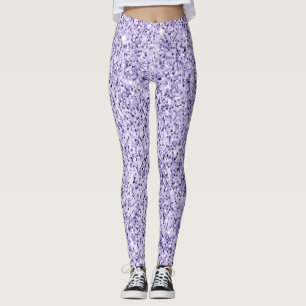 Legging Brilho de purpurina roxa de luz ultra violeta