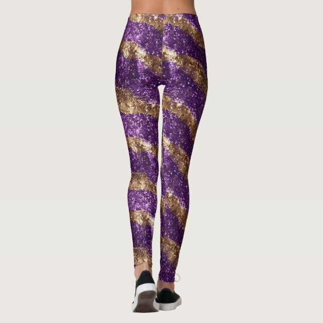 Legging Brilho Dourado Lantejoulas Roxo (Verso)