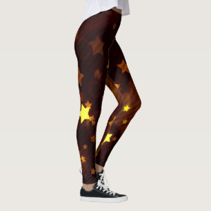 Legging Brilho e de Sable e de ouro do fulgor estrelas