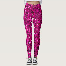 Legging Brilho falso de rosa quente