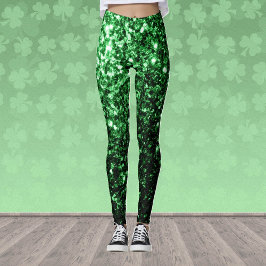 Legging Brilho falso verde escuro