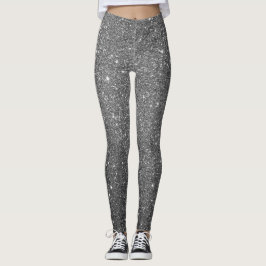 Legging Brilho Glam Luxo Brilhante Cinza