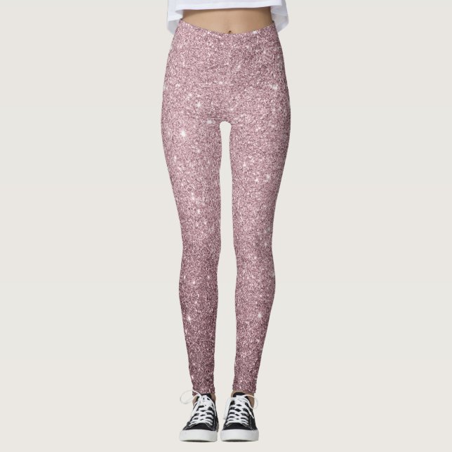 Legging Brilho Glam Luxo Glitter Rosa (Frente)