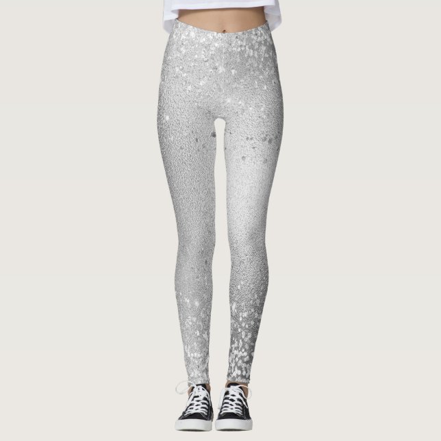 Legging Brilho Glitter Cinza (Frente)