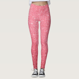 Legging Brilho Luxuoso Glamour Festivo Rosa Brilhante