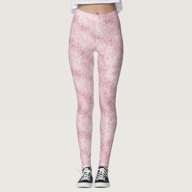 Legging Brilho Rosa Bege Brilho Faísca (Frente)