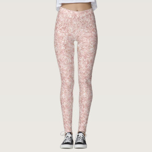 Legging Brilho Rosa Bege Glitter