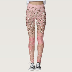 Legging Brilho Rosa Bege Marroquina Princesa Indiana Glam