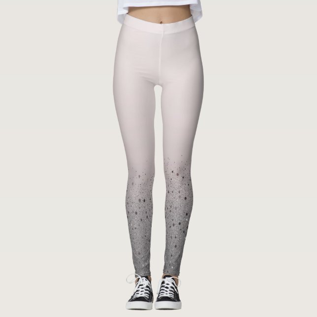 Legging Brilho Rosa Corado Brilhante Lantejoulas (Frente)
