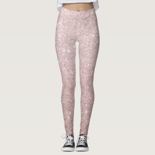 Legging brilho rosa de ouro elegante