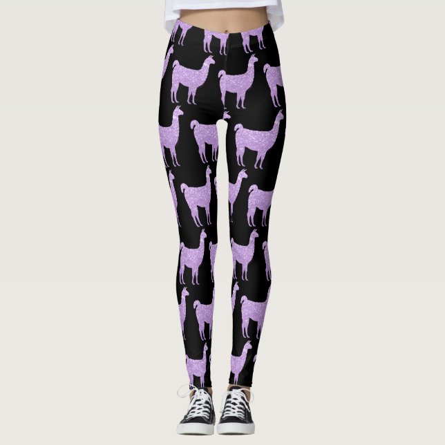Legging Brilho Roxo Claro Espargos Lama (Frente)
